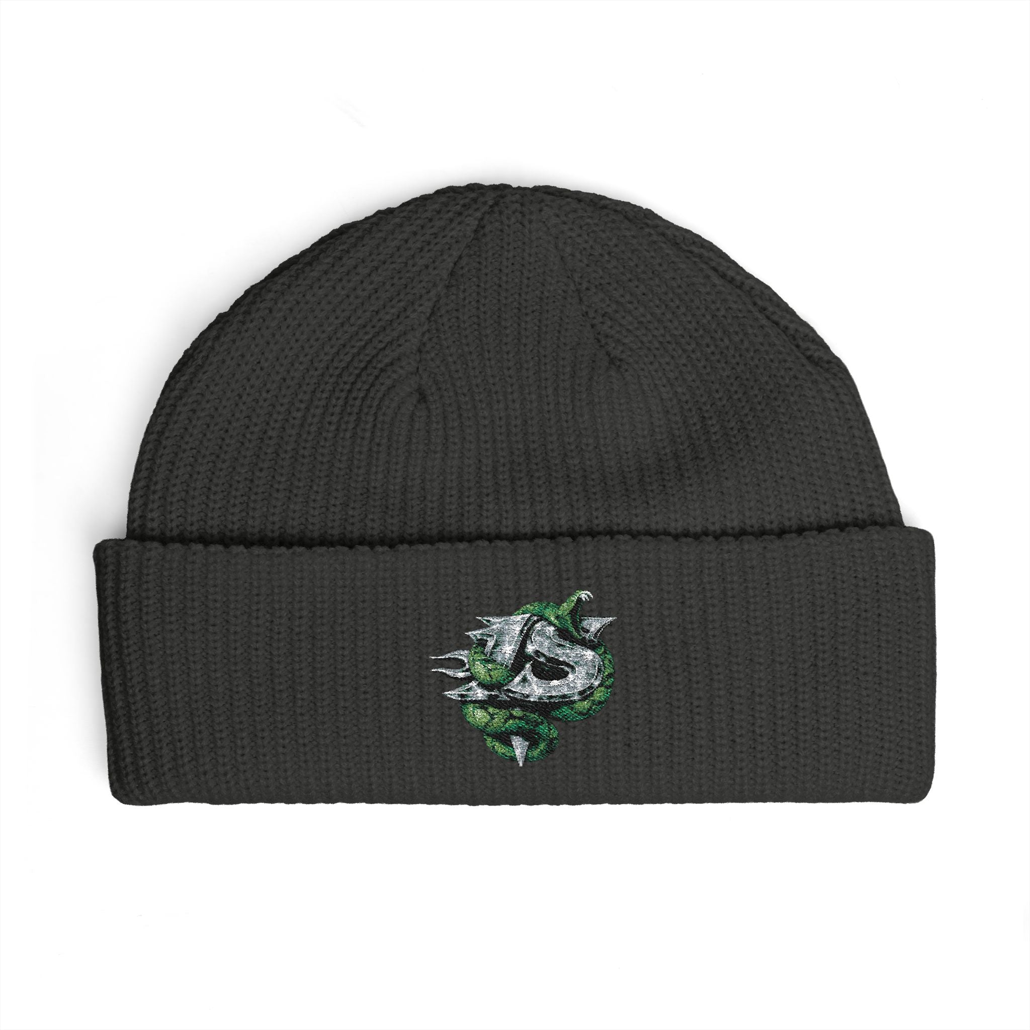 Iron Saint Cuff Beanie — Green snake