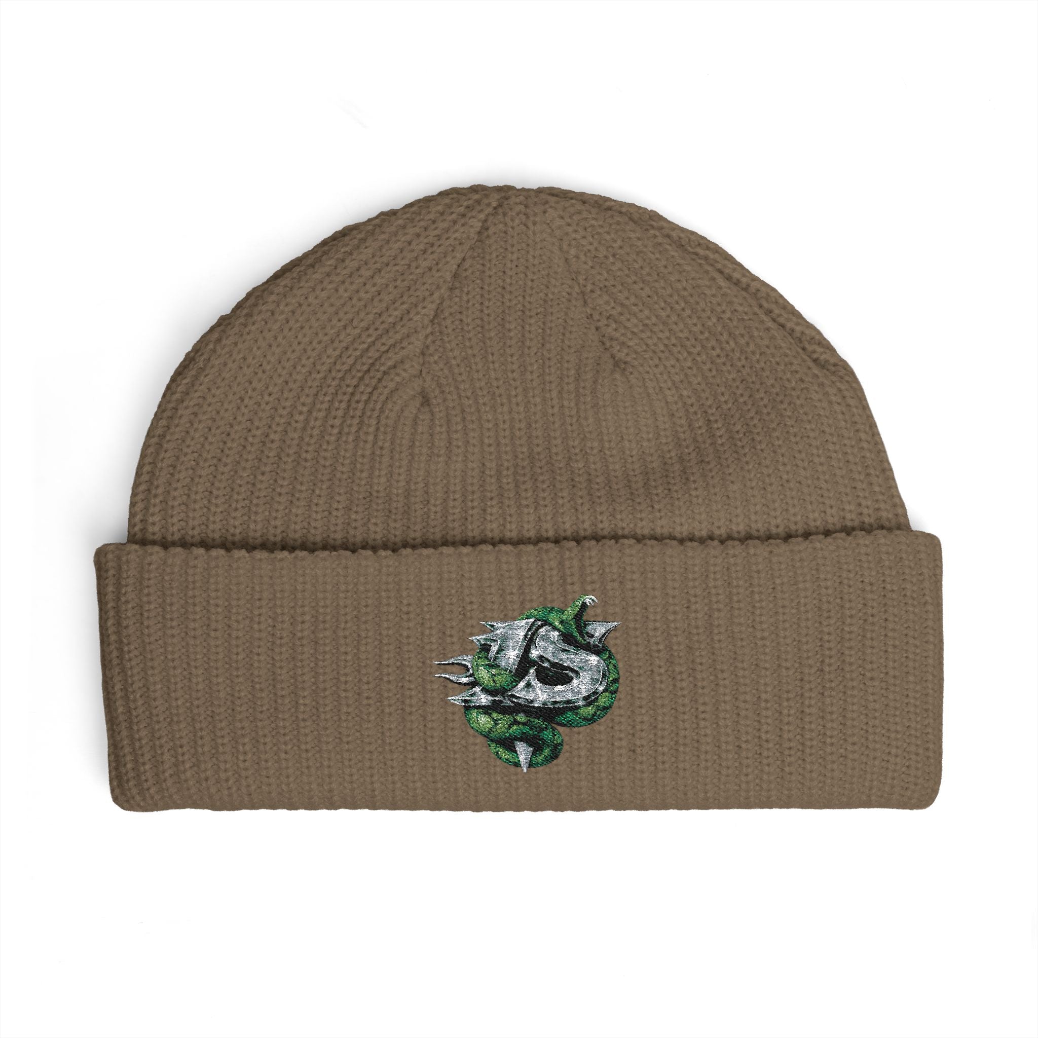 Iron Saint Cuff Beanie — Green snake
