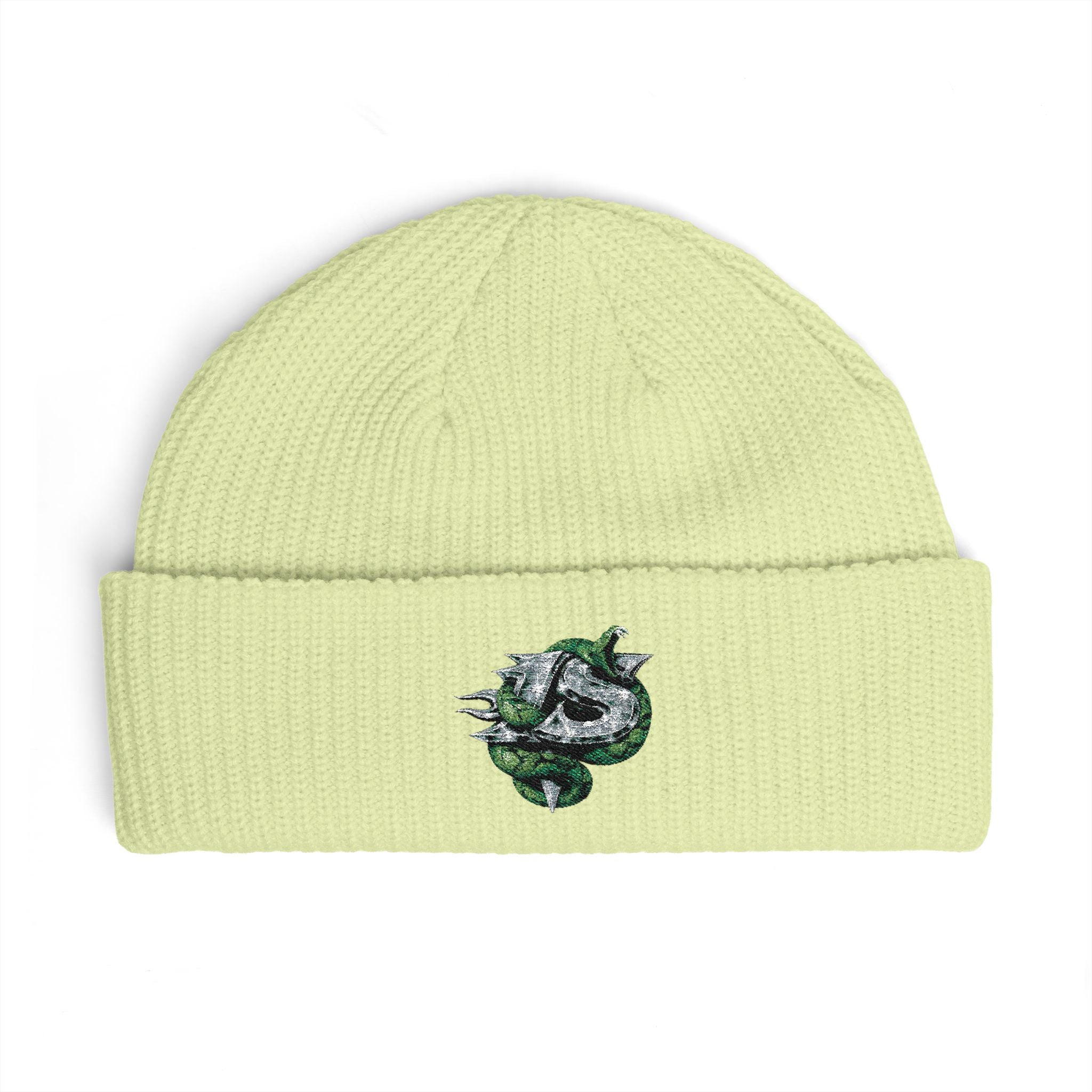 Iron Saint Cuff Beanie — Green snake