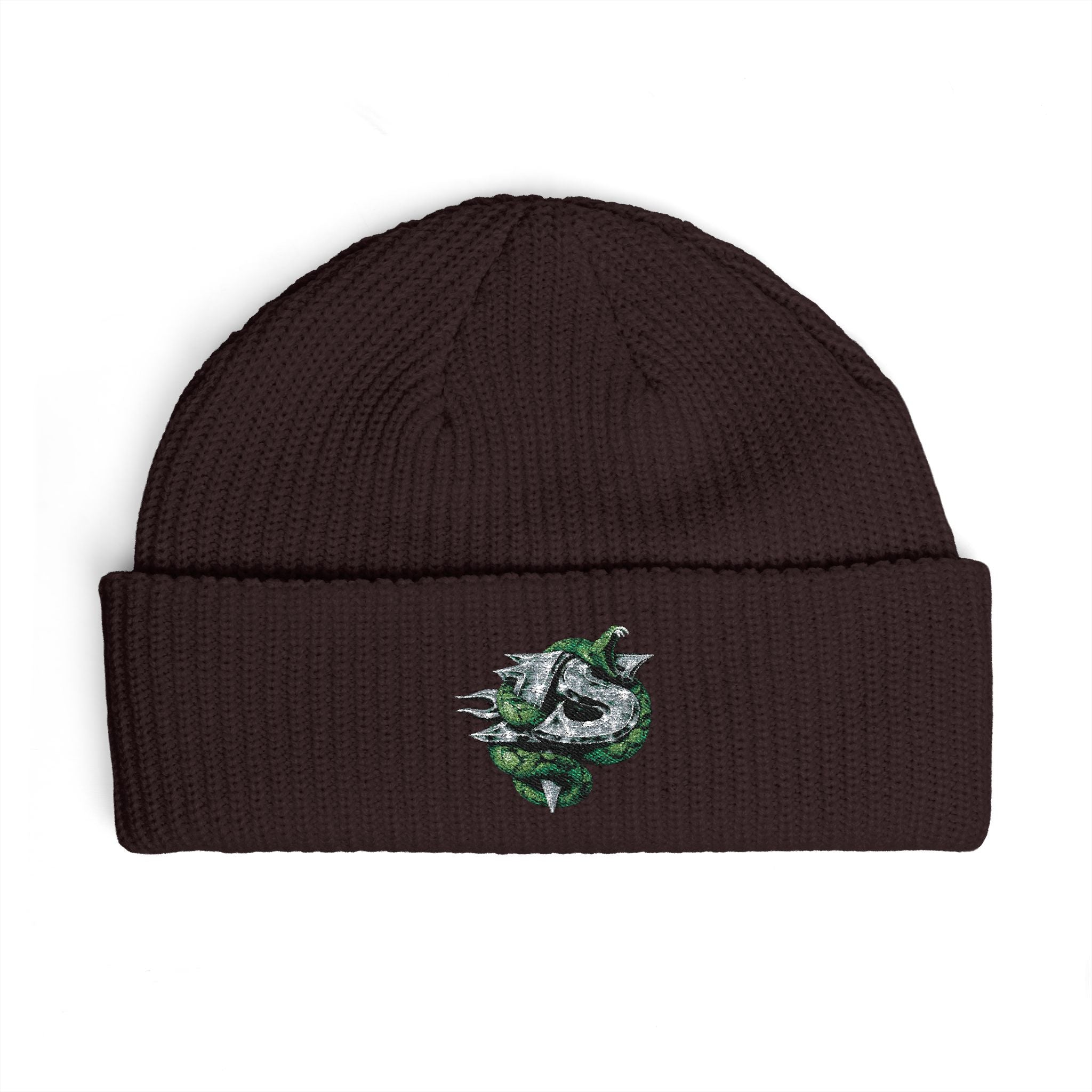 Iron Saint Cuff Beanie — Green snake