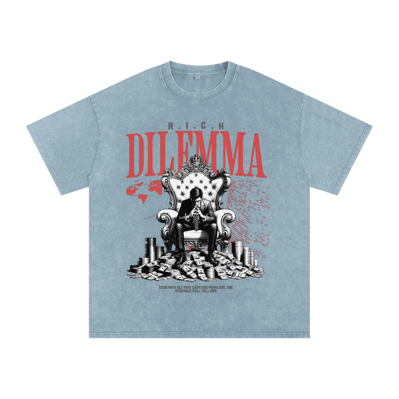 Snow Washed Oversized Cotton T-Shirt