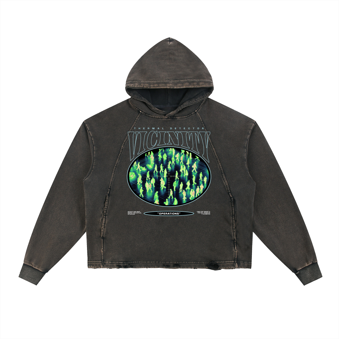 Vintage Washed Frayed-Hem Hoodie