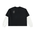 Iron Saint Layered Contrast Sleeve Cotton T-Shirt