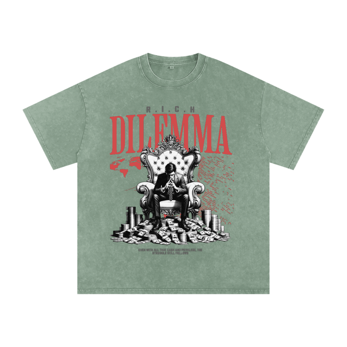 Snow Washed Oversized Cotton T-Shirt