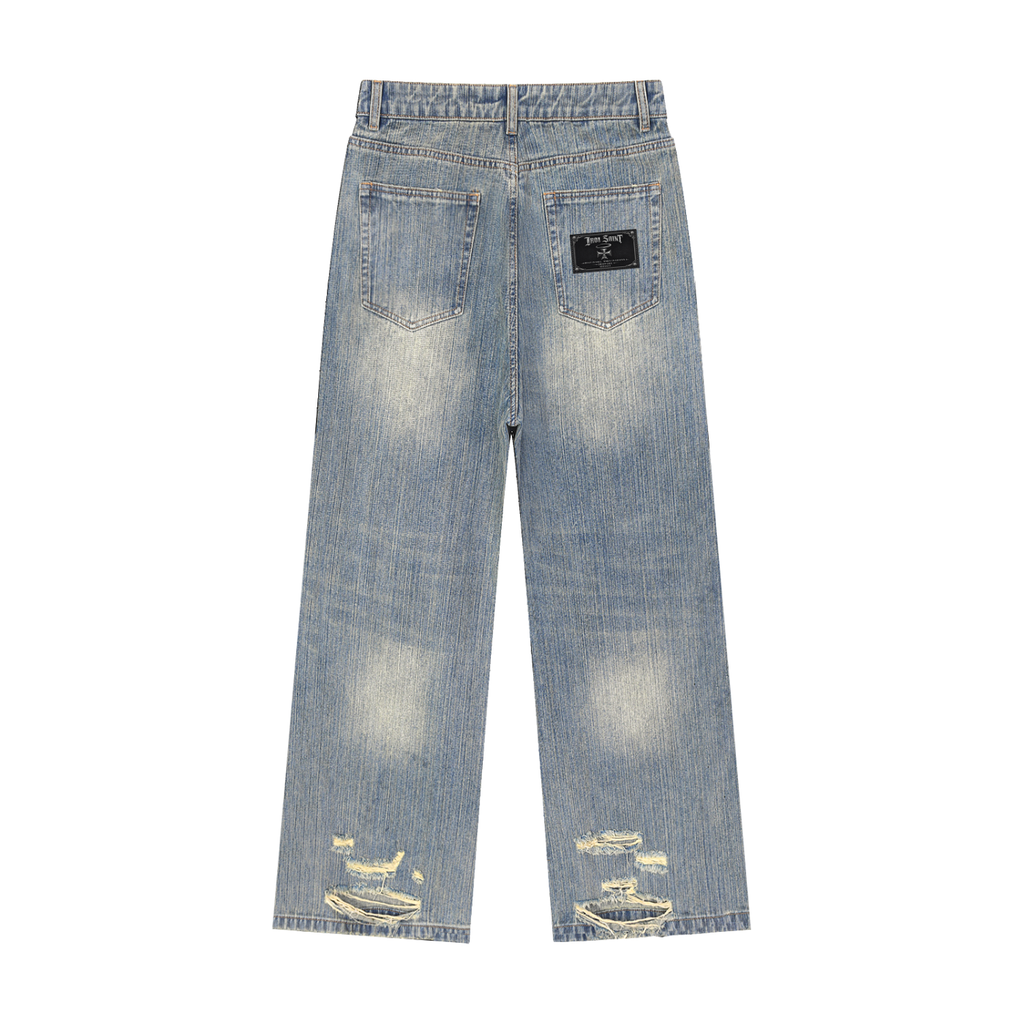 Iron Saint Vintage Wash Distressed Denim Jeans
