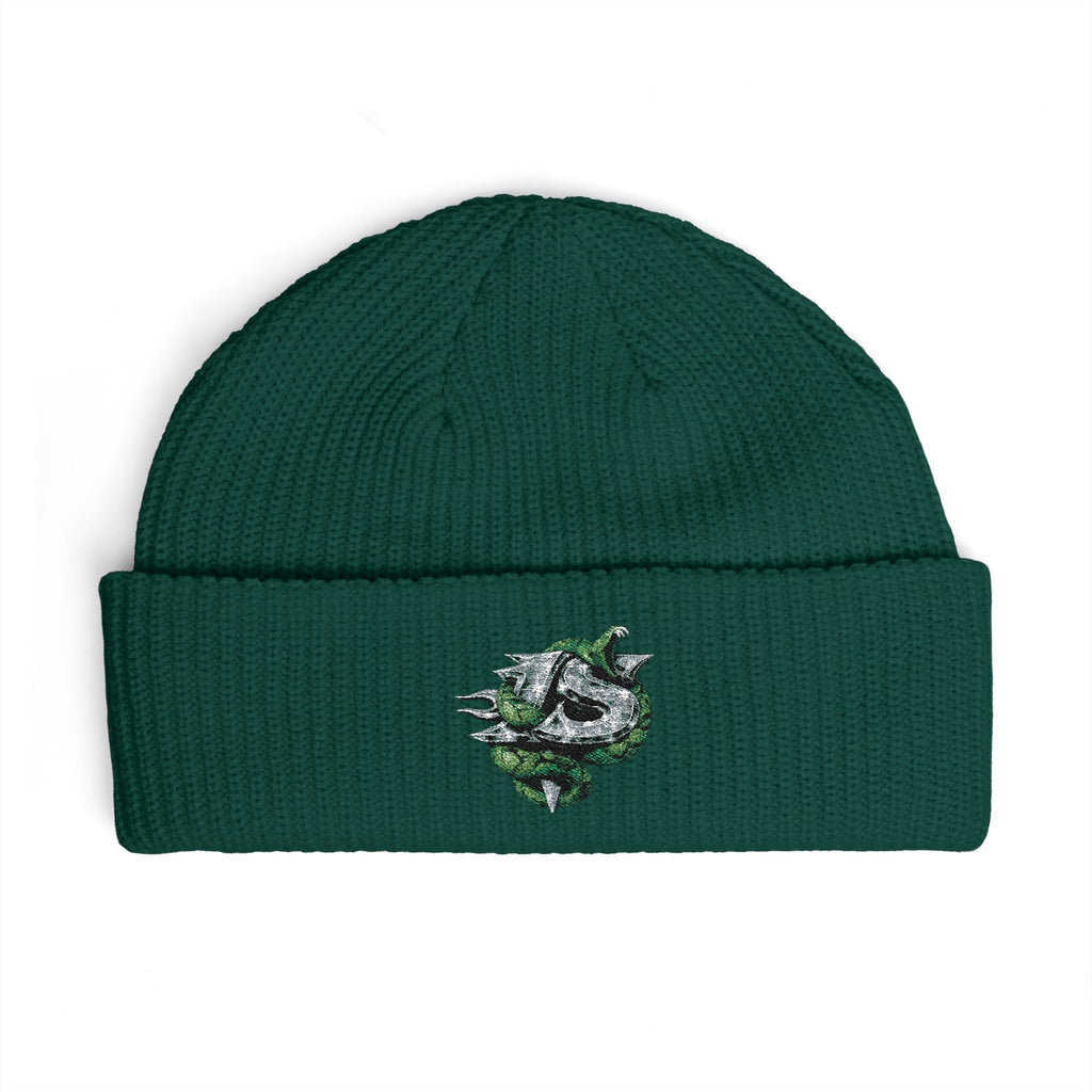Iron Saint Cuff Beanie — Green snake