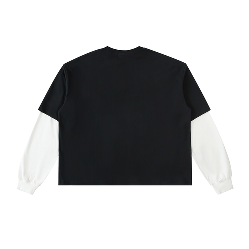 Iron Saint Layered Contrast Sleeve Cotton T-Shirt