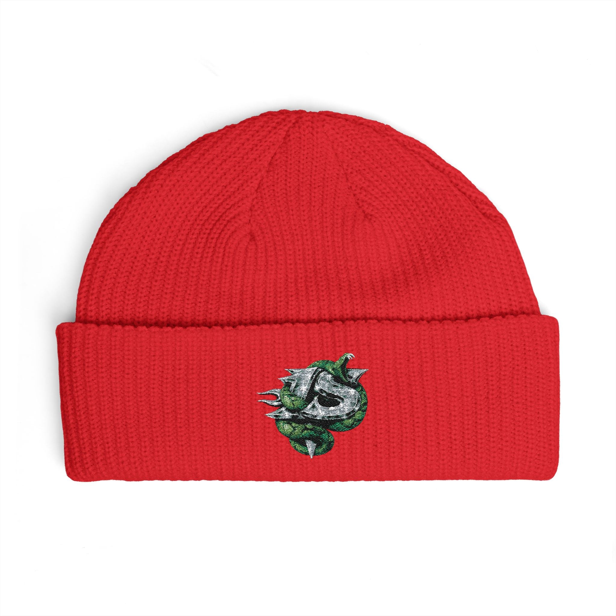 Iron Saint Cuff Beanie — Green snake