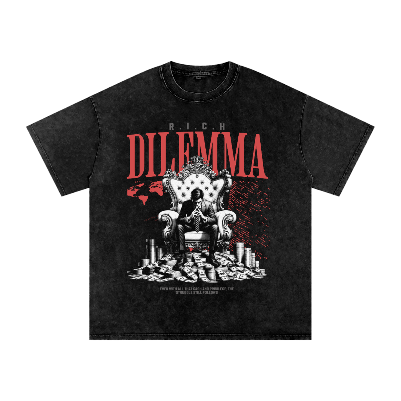 Snow Washed Oversized Cotton T-Shirt