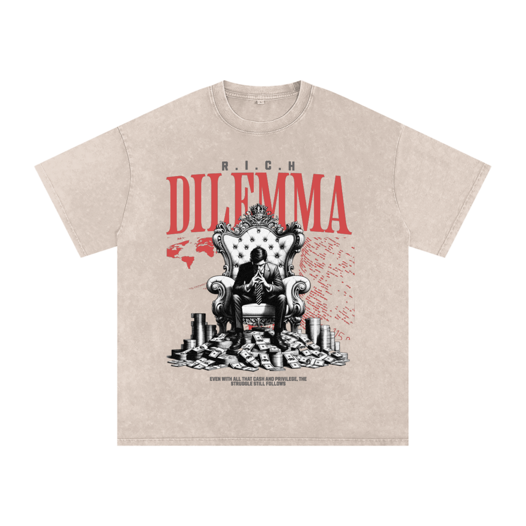 Snow Washed Oversized Cotton T-Shirt