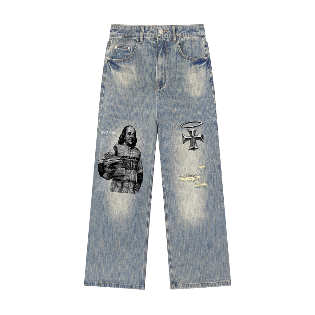 Iron Saint Vintage Wash Distressed Denim Jeans